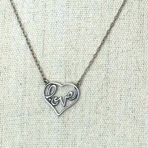 American Eagle 925 Silver Love Heart Necklace
